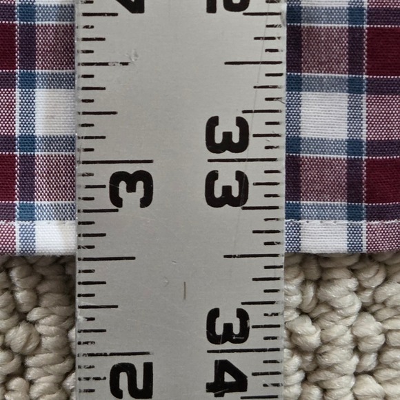 LL Bean Mens XL Regular Burgundy Plaid Button Down Long Sleeve Shirt Cotton - Picture 6 of 6